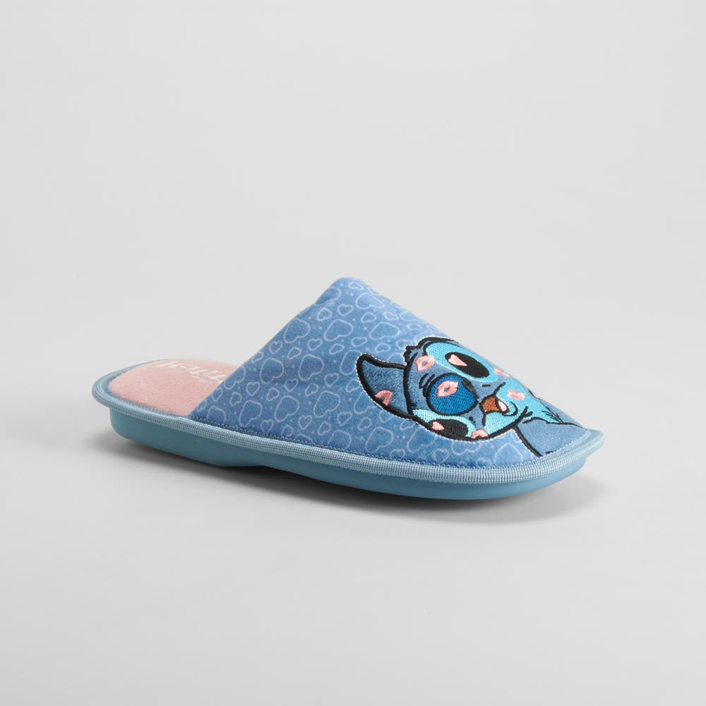 Zapatilla de casa abierta azul STITCH