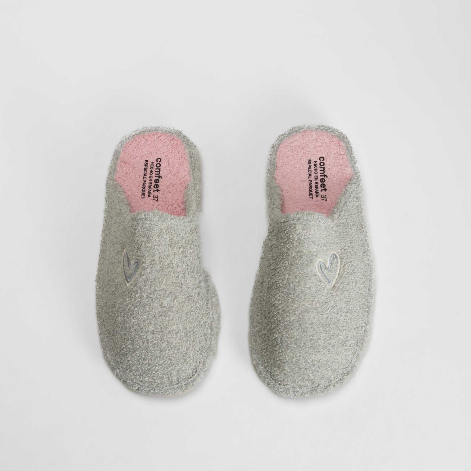 Zapatilla de casa bordada gris COMFEET