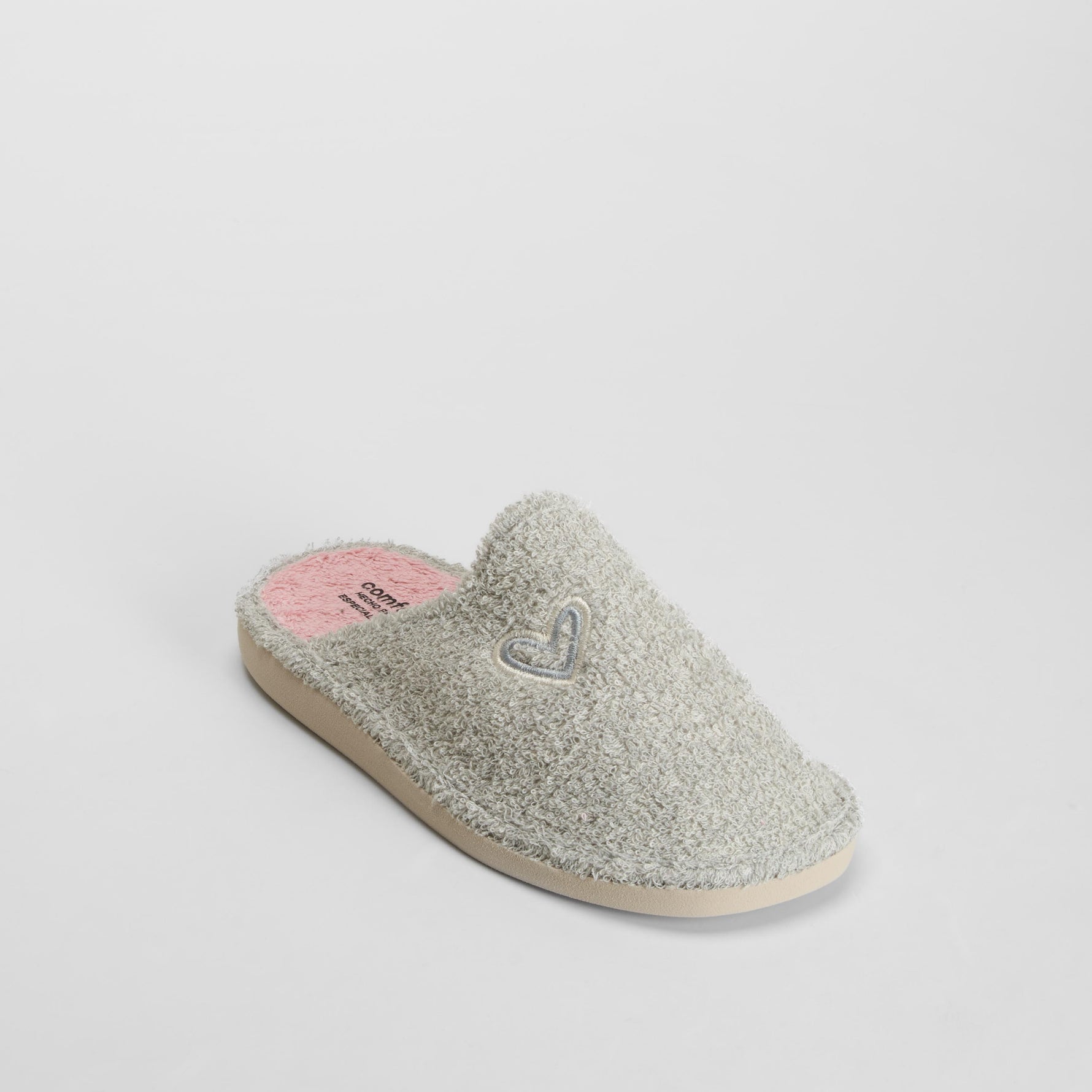 Zapatilla de casa bordada gris COMFEET