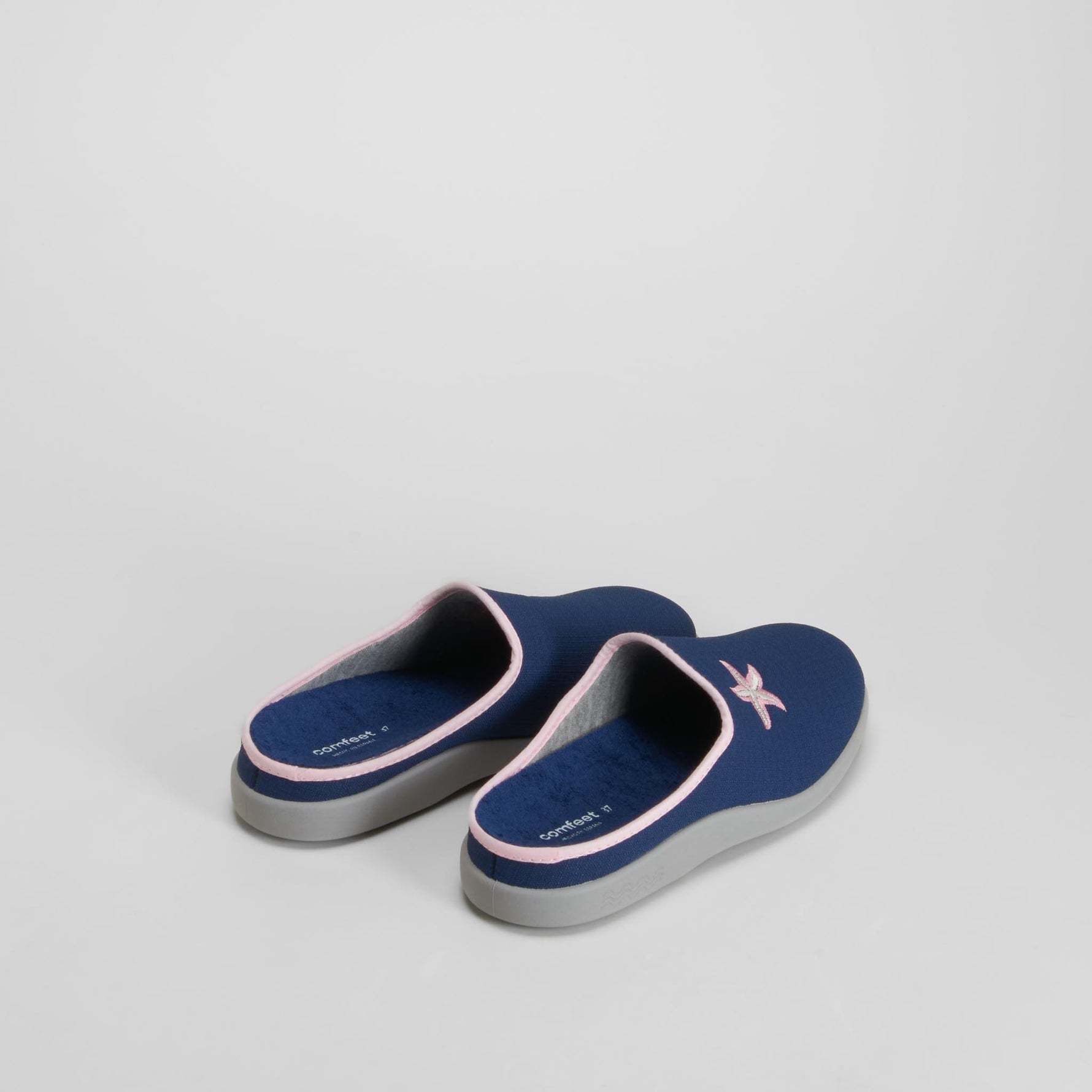 Zapatilla de casa estrella bordada azul COMFEET