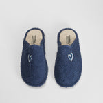 Zapatilla de casa rizo corazón azul COMFEET