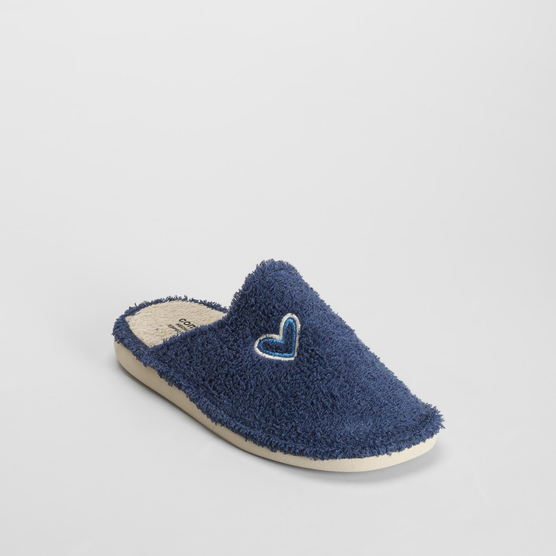 Zapatilla de casa rizo corazón azul COMFEET