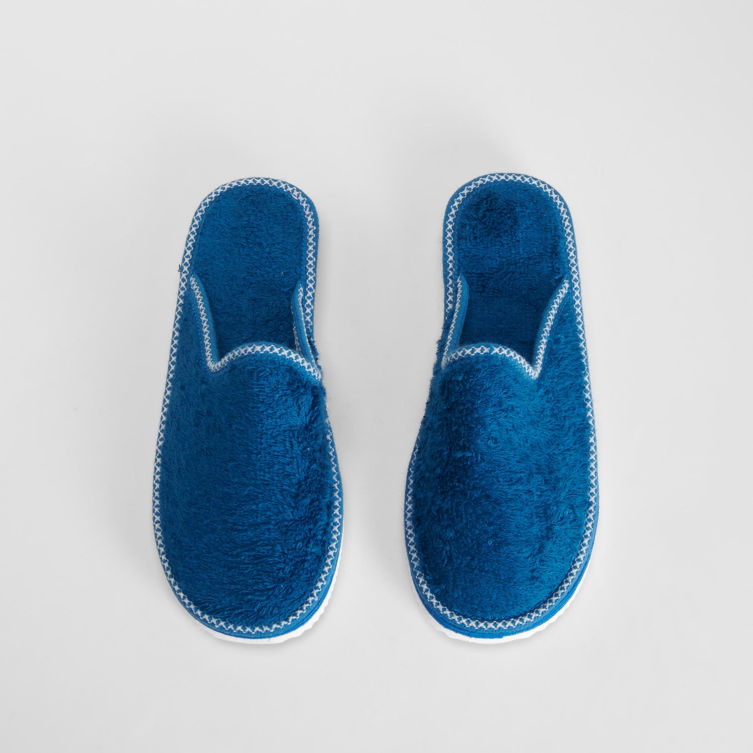 Zapatilla de casa abierta rizo azul COMFEET