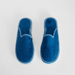 Zapatilla de casa abierta rizo azul COMFEET