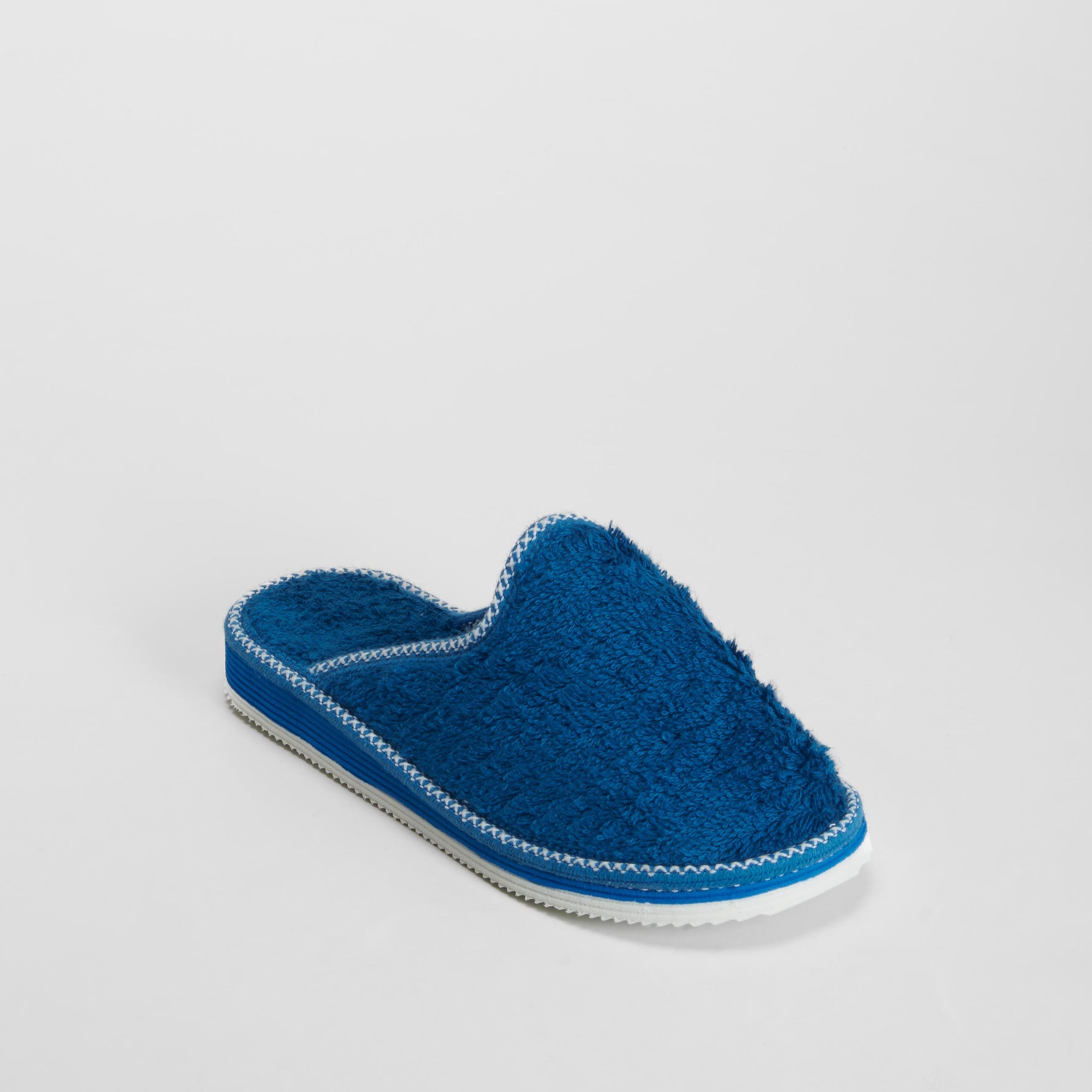 Zapatilla de casa abierta rizo azul COMFEET