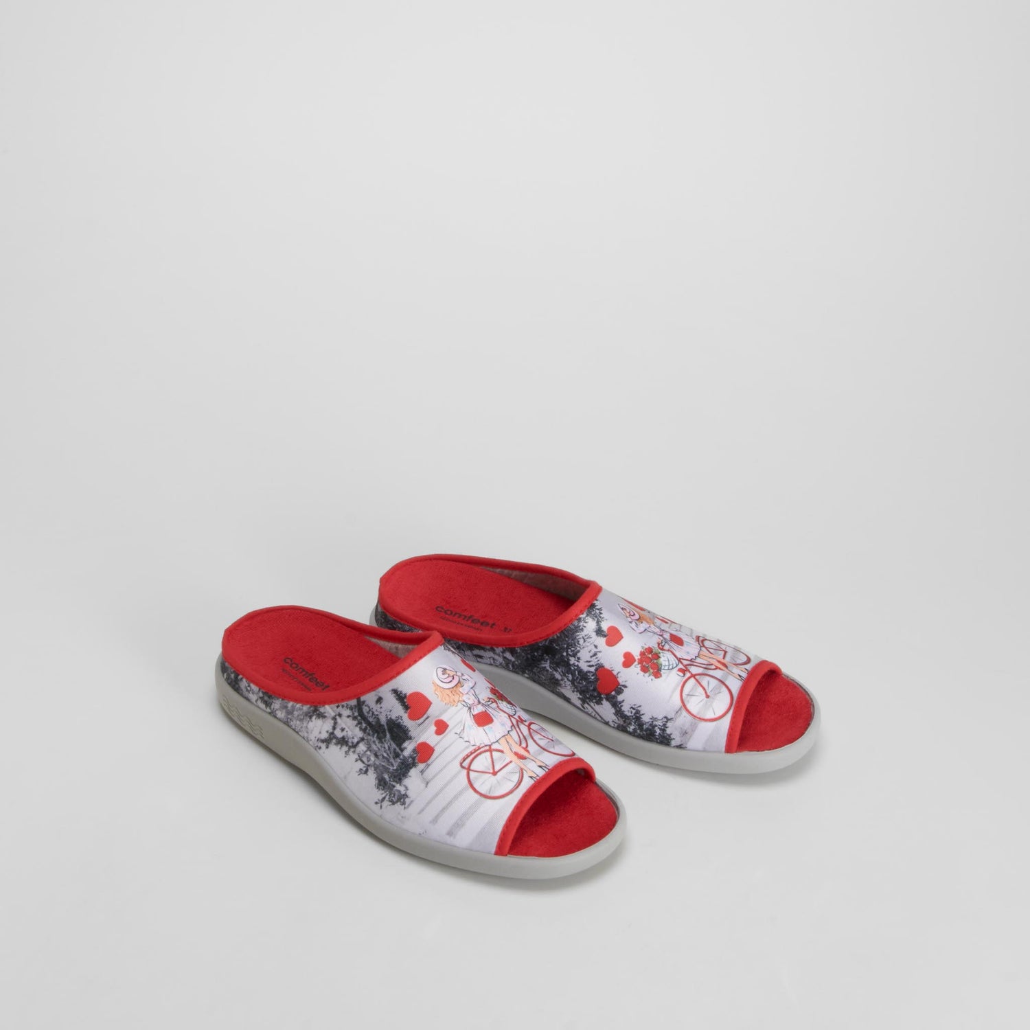 Zapatilla de casa bicicletas roja COMFEET