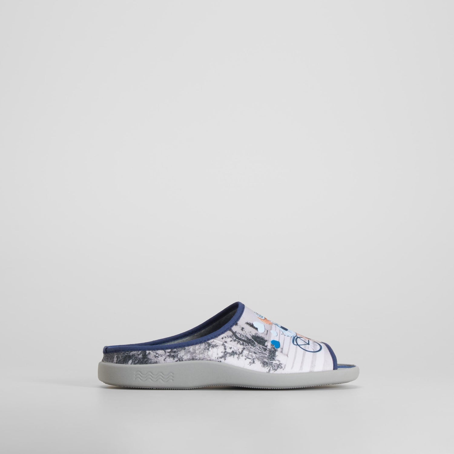 Zapatilla de casa abierta bicicleta azul COMFEET