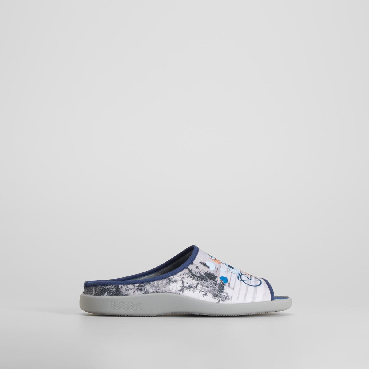 Zapatilla de casa abierta bicicleta azul COMFEET