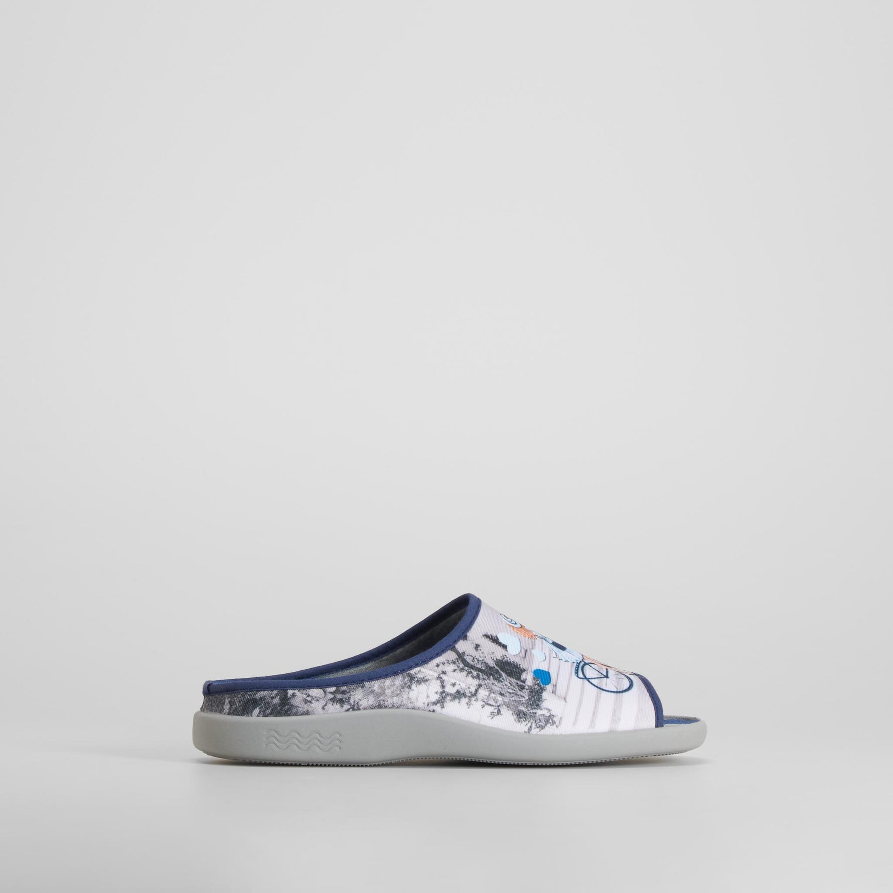 Zapatilla de casa abierta bicicleta azul COMFEET