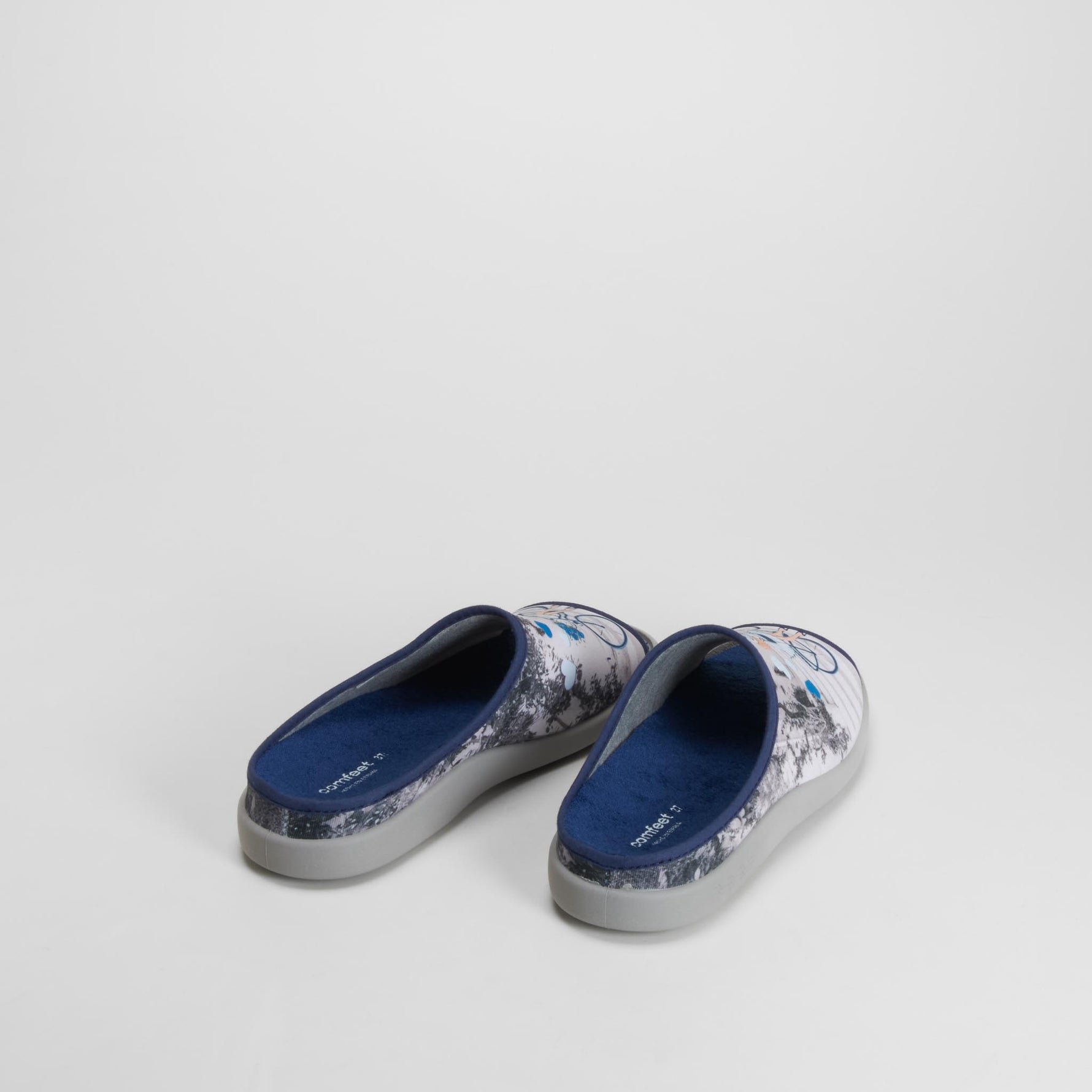 Zapatilla de casa abierta bicicleta azul COMFEET