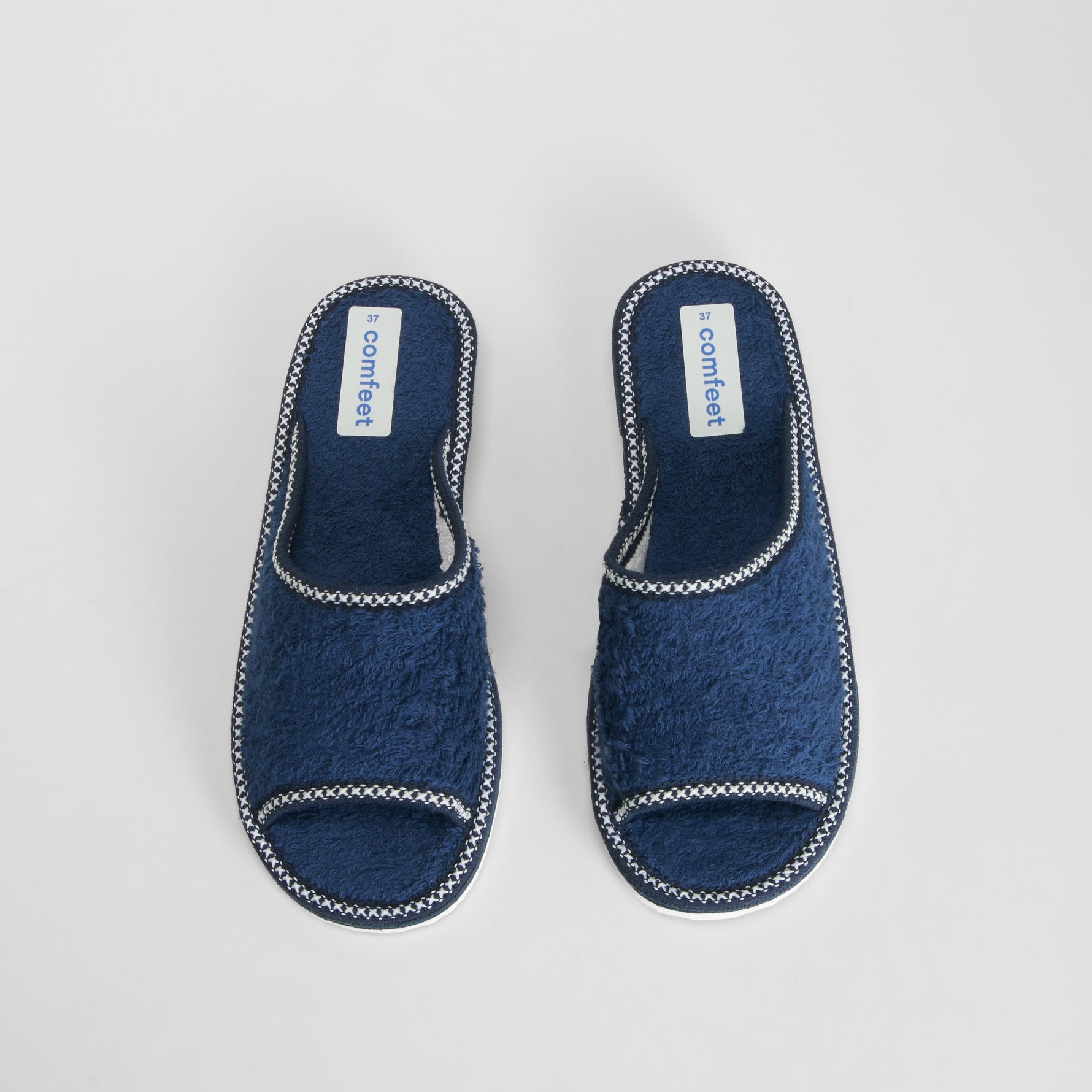 Zapatilla de casa pala Peep Toe azul COMFEET