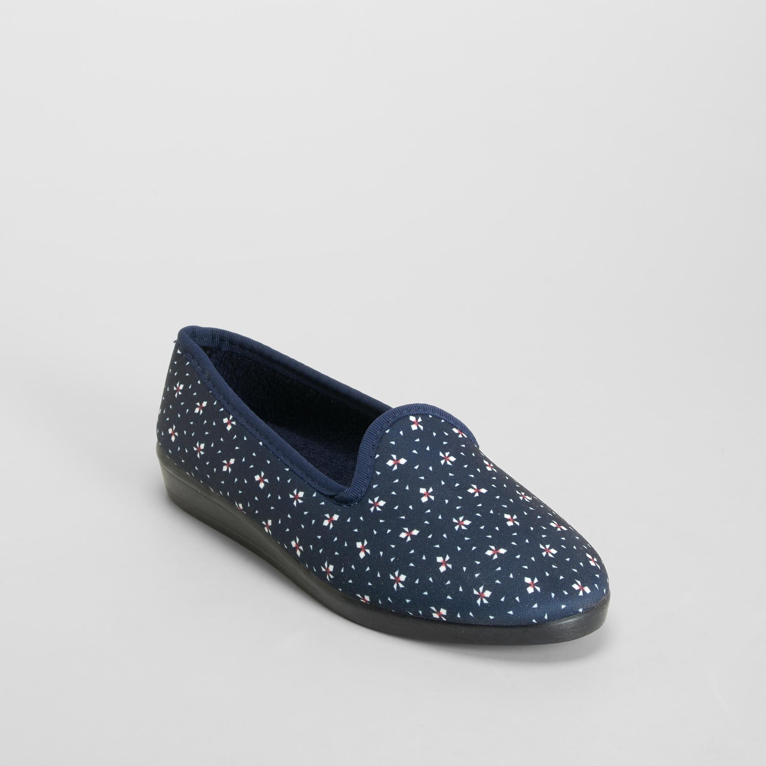Zapatilla de casa cerrada floreada azul COMFEET