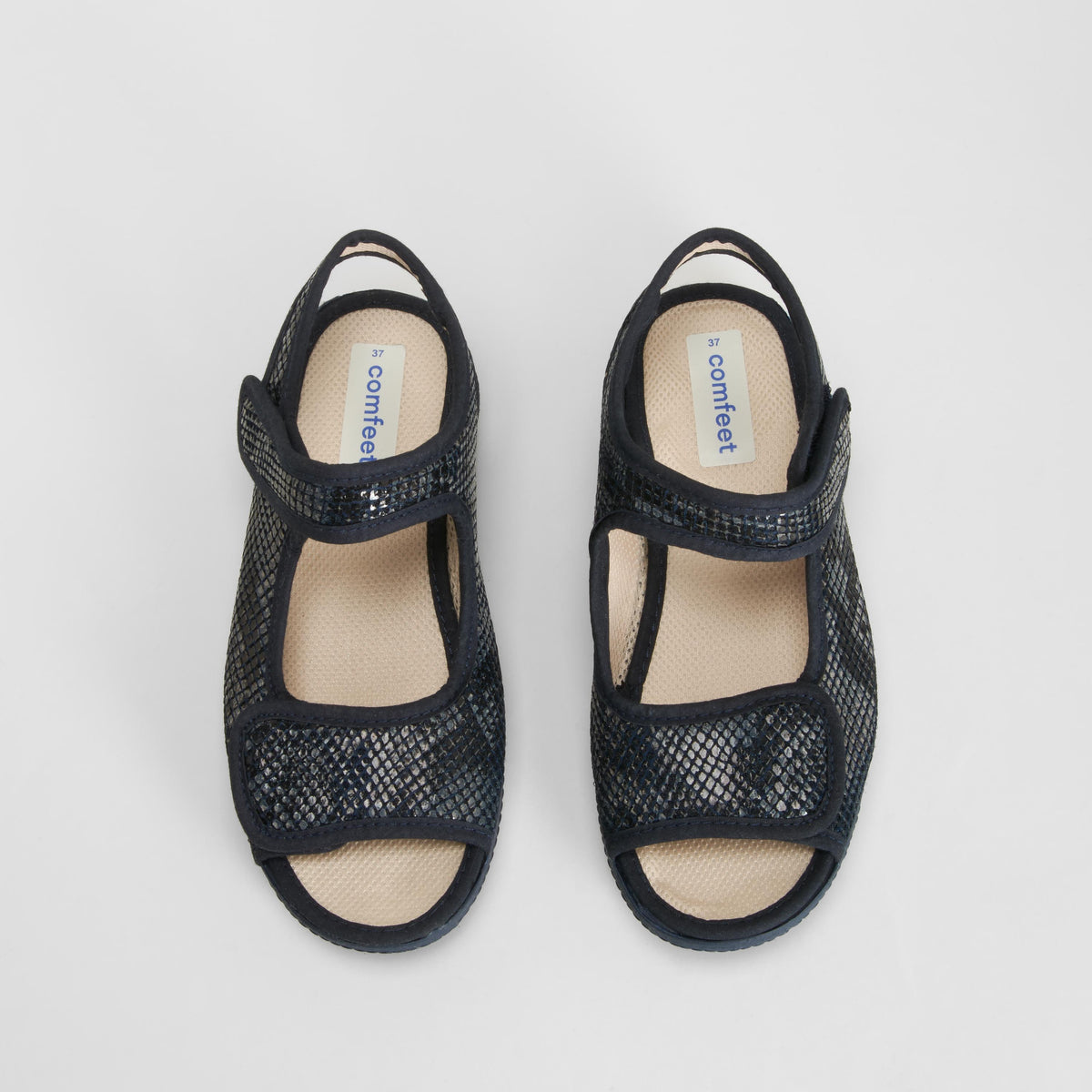 Zapatilla casa velcro serpiente azul COMFEET