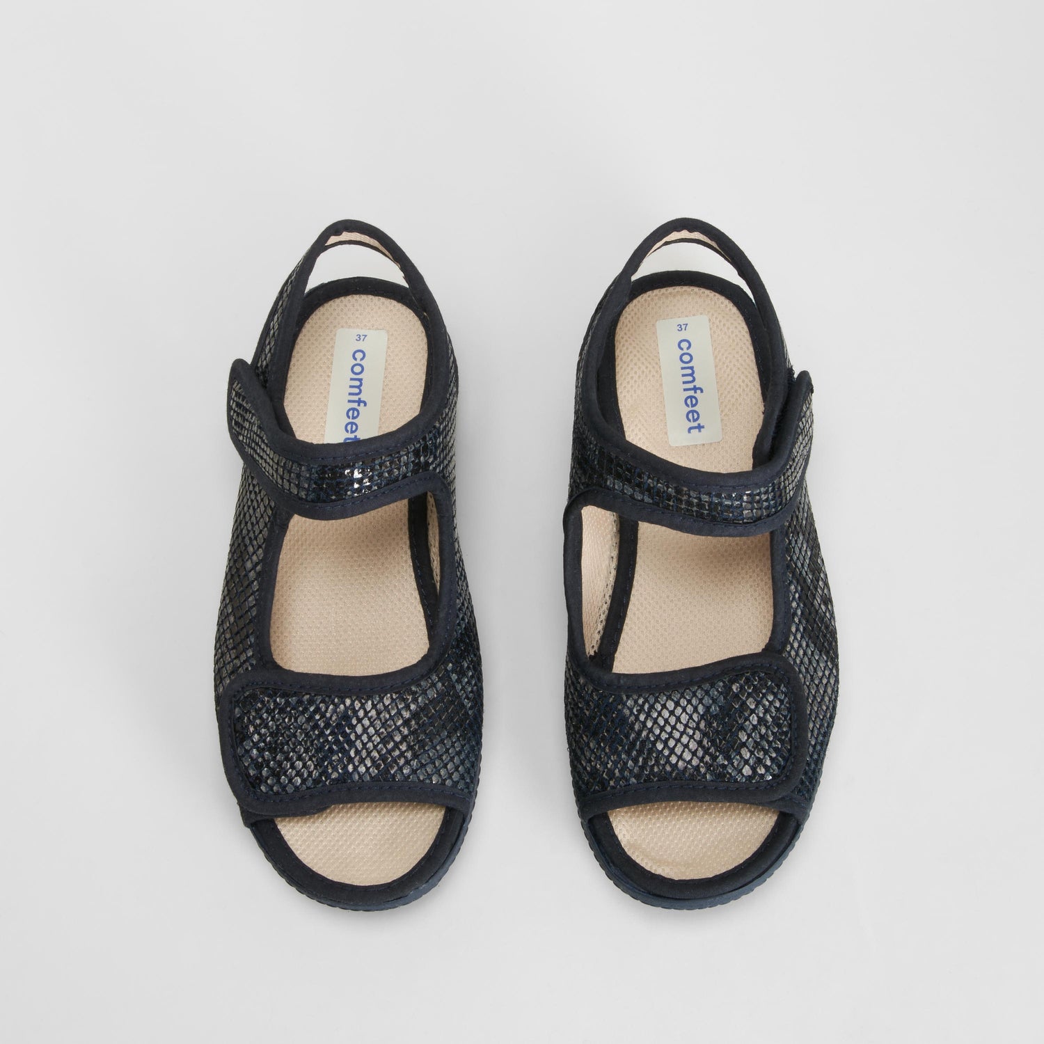 Zapatilla casa velcro serpiente azul COMFEET