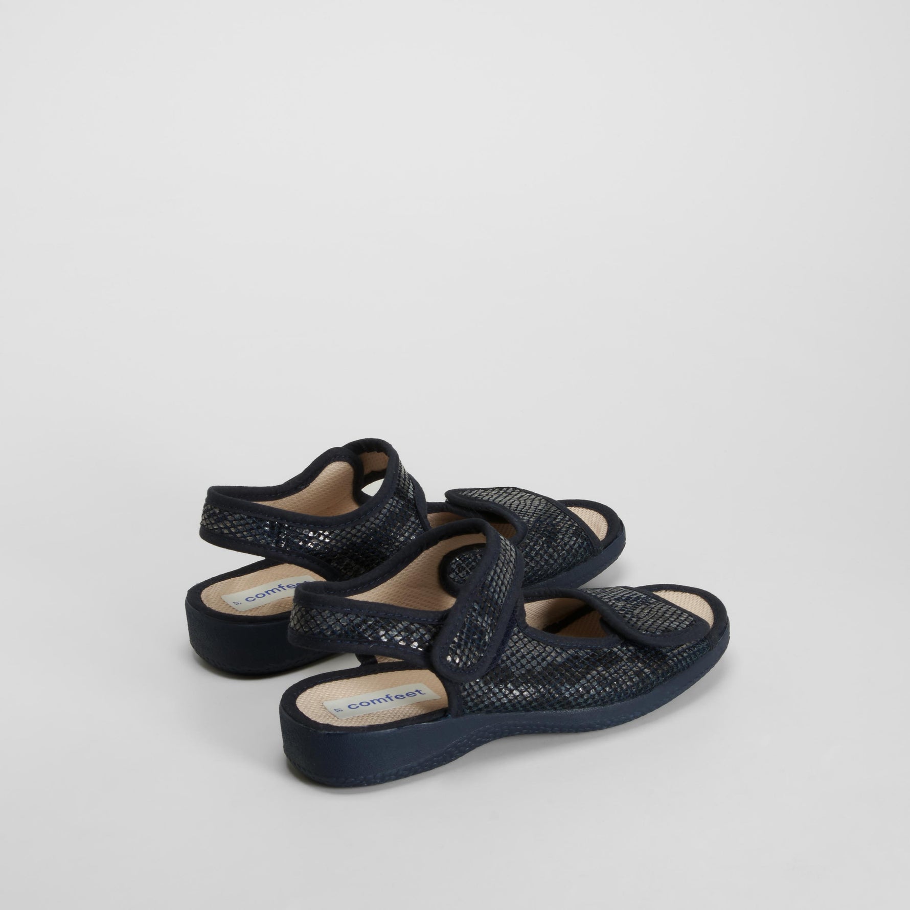 Zapatilla casa velcro serpiente azul COMFEET