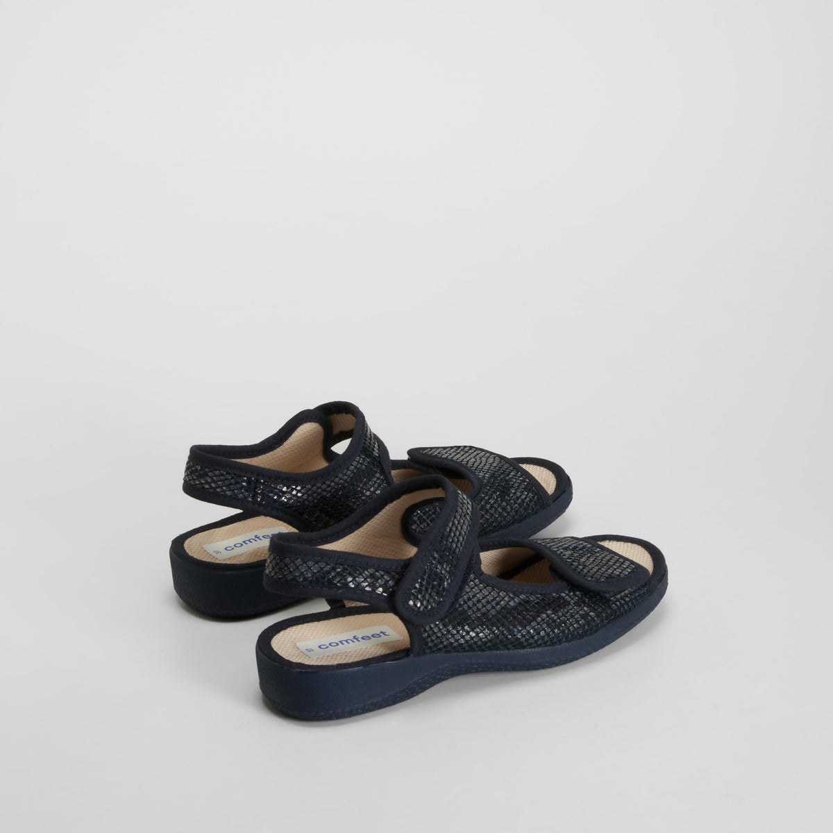 Zapatilla casa velcro serpiente azul COMFEET