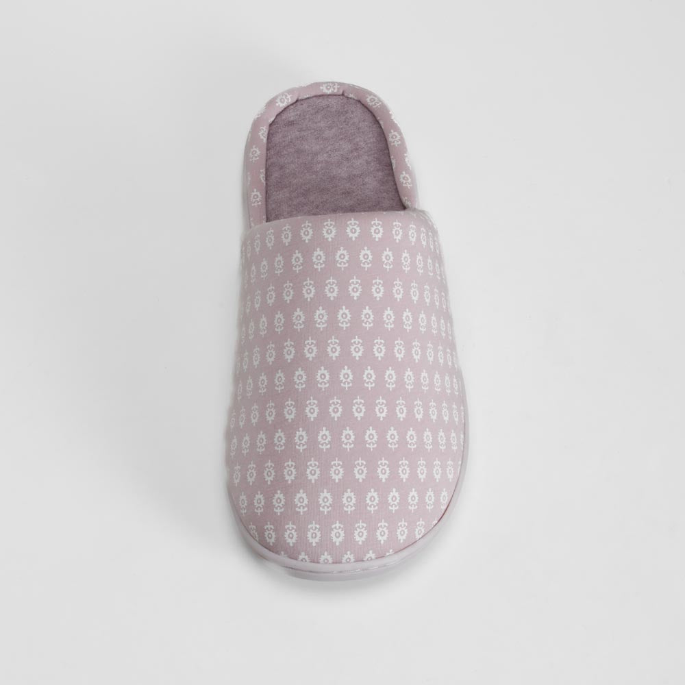 Zapatilla de casa estampada morada OLYNE