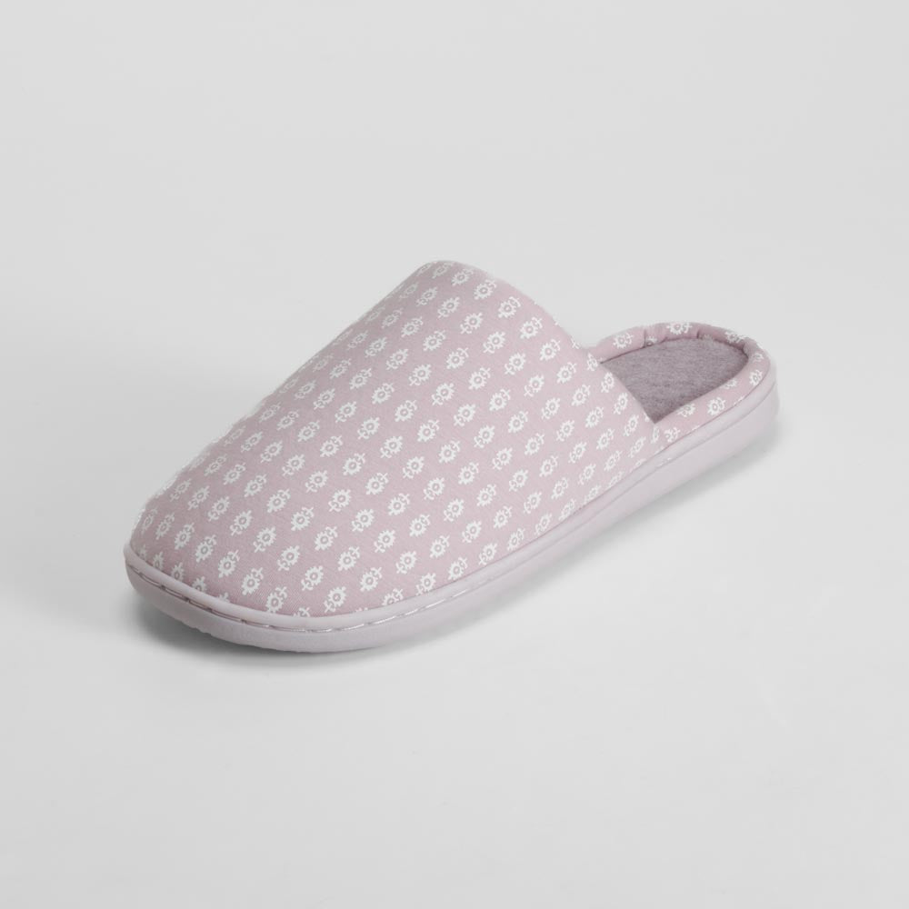 Zapatilla de casa estampada morada OLYNE