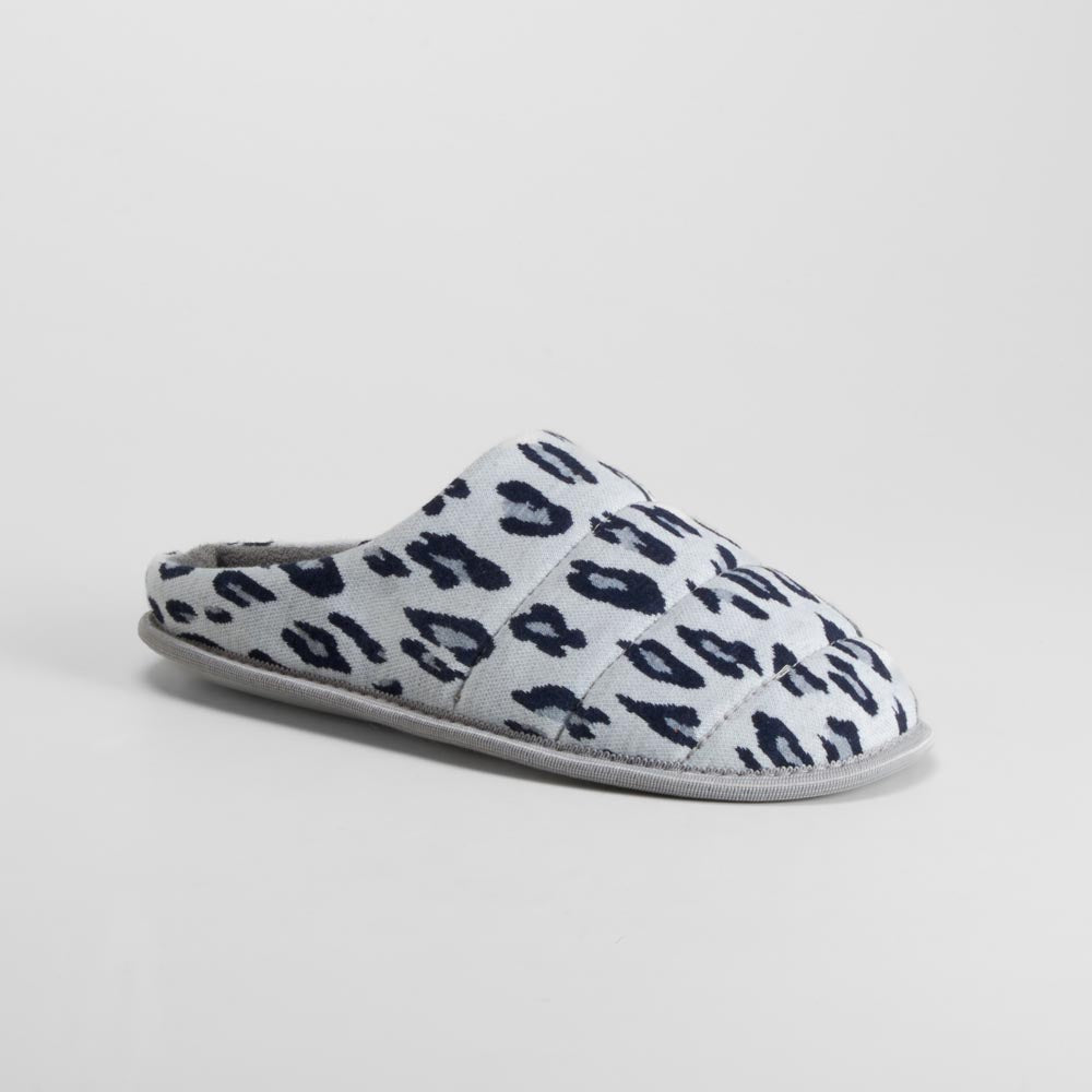 Zapatilla de casa gris animal print OLYNE
