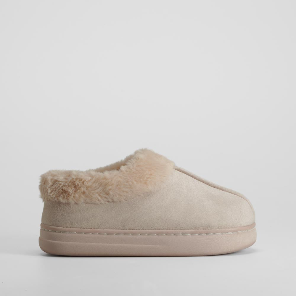 Zapatilla de casa beige cómoda OLYNE