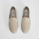 Zapatilla de casa plana rayas beige OLYNE