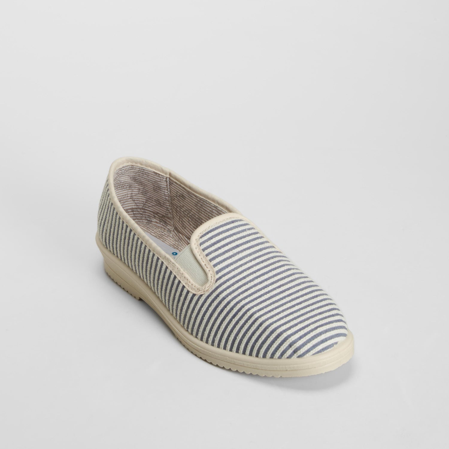 Zapatilla de casa plana rayas azul OLYNE