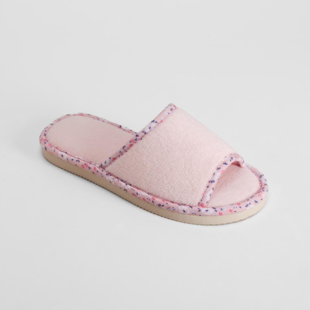 Zapatilla de casa abierta rosa cómoda OLYNE