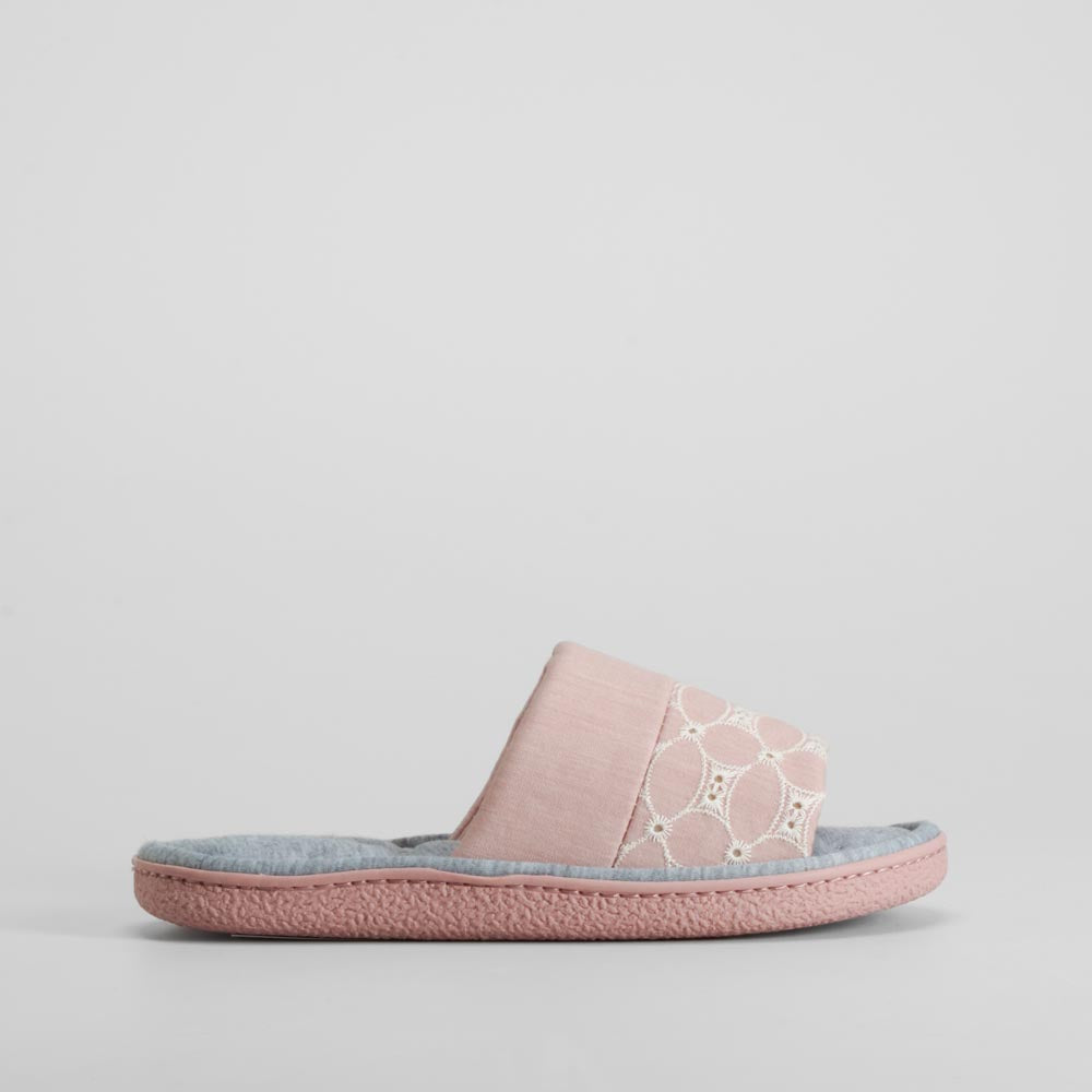 Zapatilla de casa rosa cómoda OLYNE