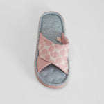 Zapatilla de casa abierta velcro rosa OLYNE