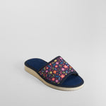 Zapatilla de casa azul flores OLYNE