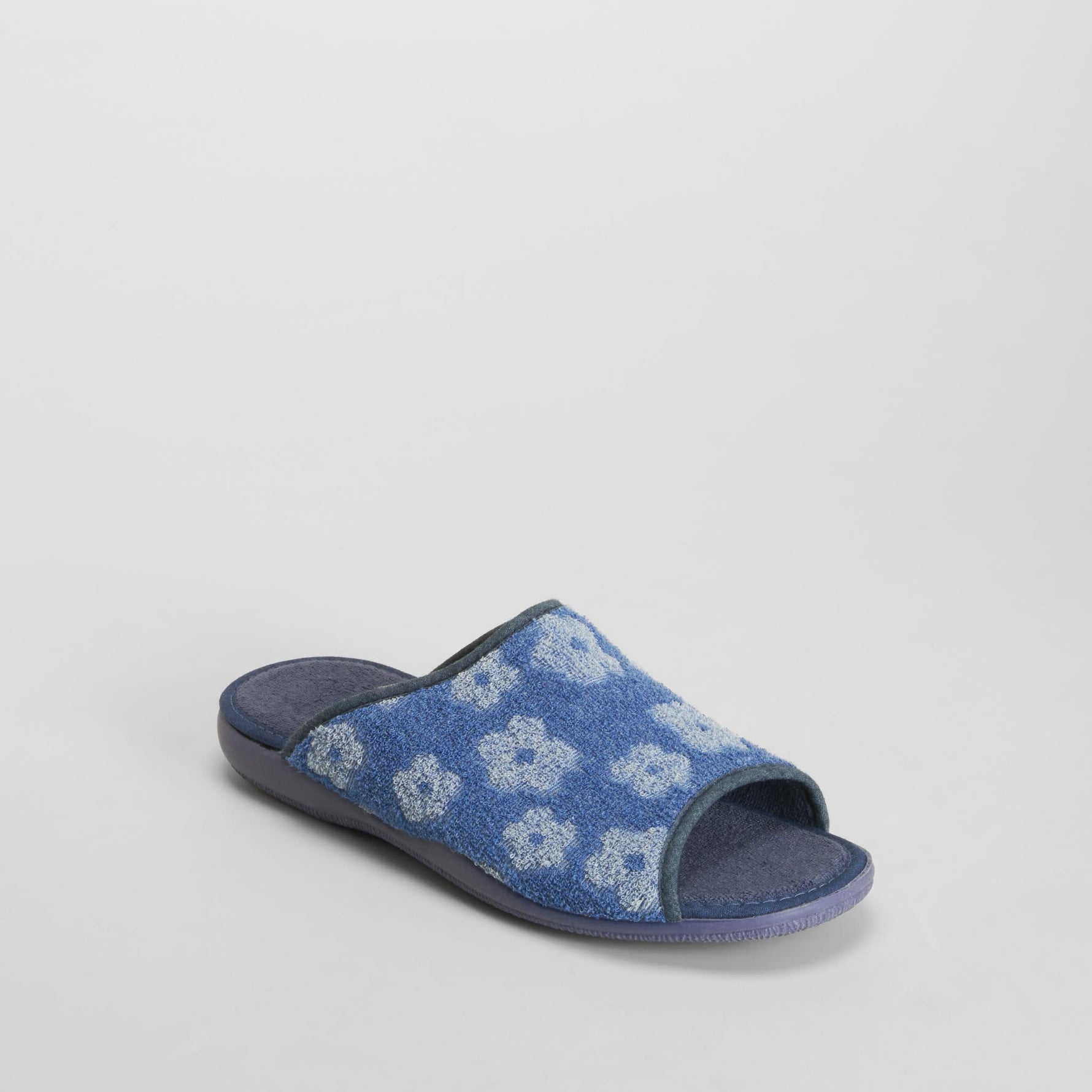 Zapatilla de casa con flores azul OLYNE