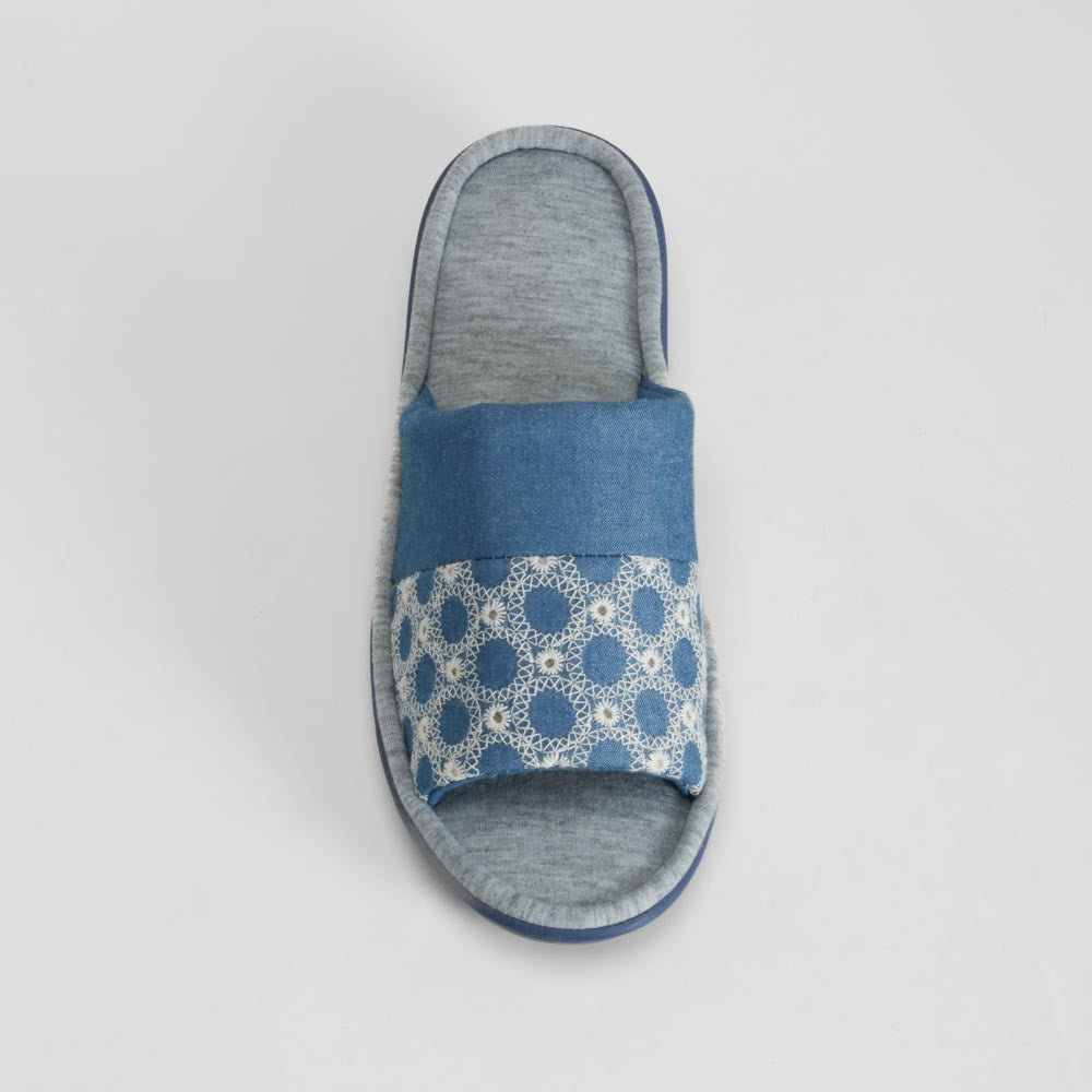 Zapatilla de casa abierta cómoda azul OLYNE