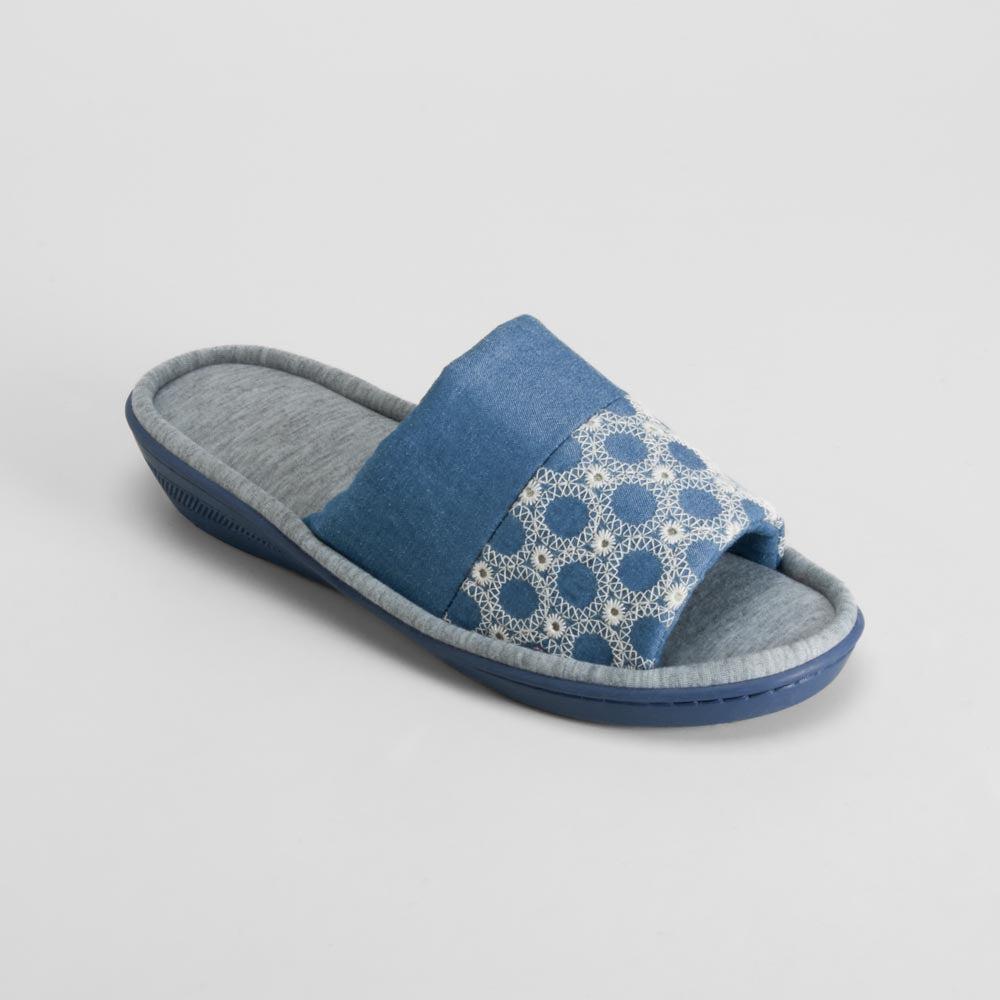 Zapatilla de casa abierta cómoda azul OLYNE