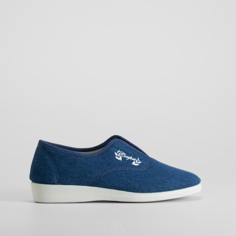 Zapatilla de casa azul cómoda OLYNE