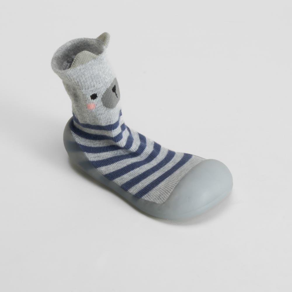 Zapatilla de casa antideslizante rayas gris OLYNE