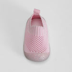 Zapatilla de casa cerrada bebé glitter rosa OLYNE
