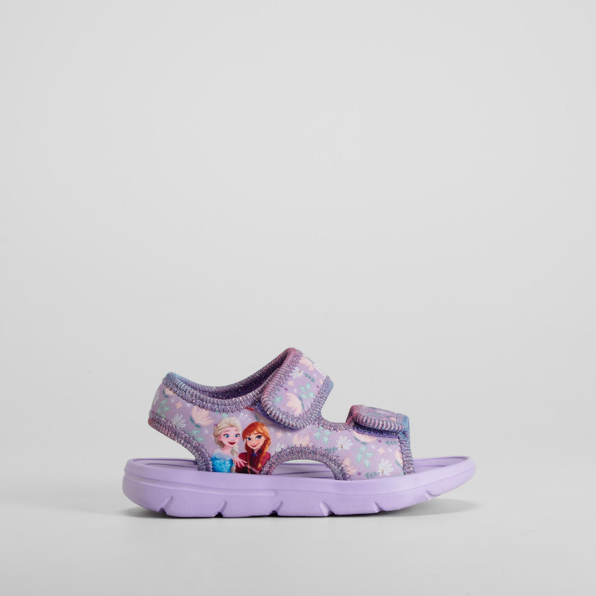 Chancla doble velcro floral morado FROZEN