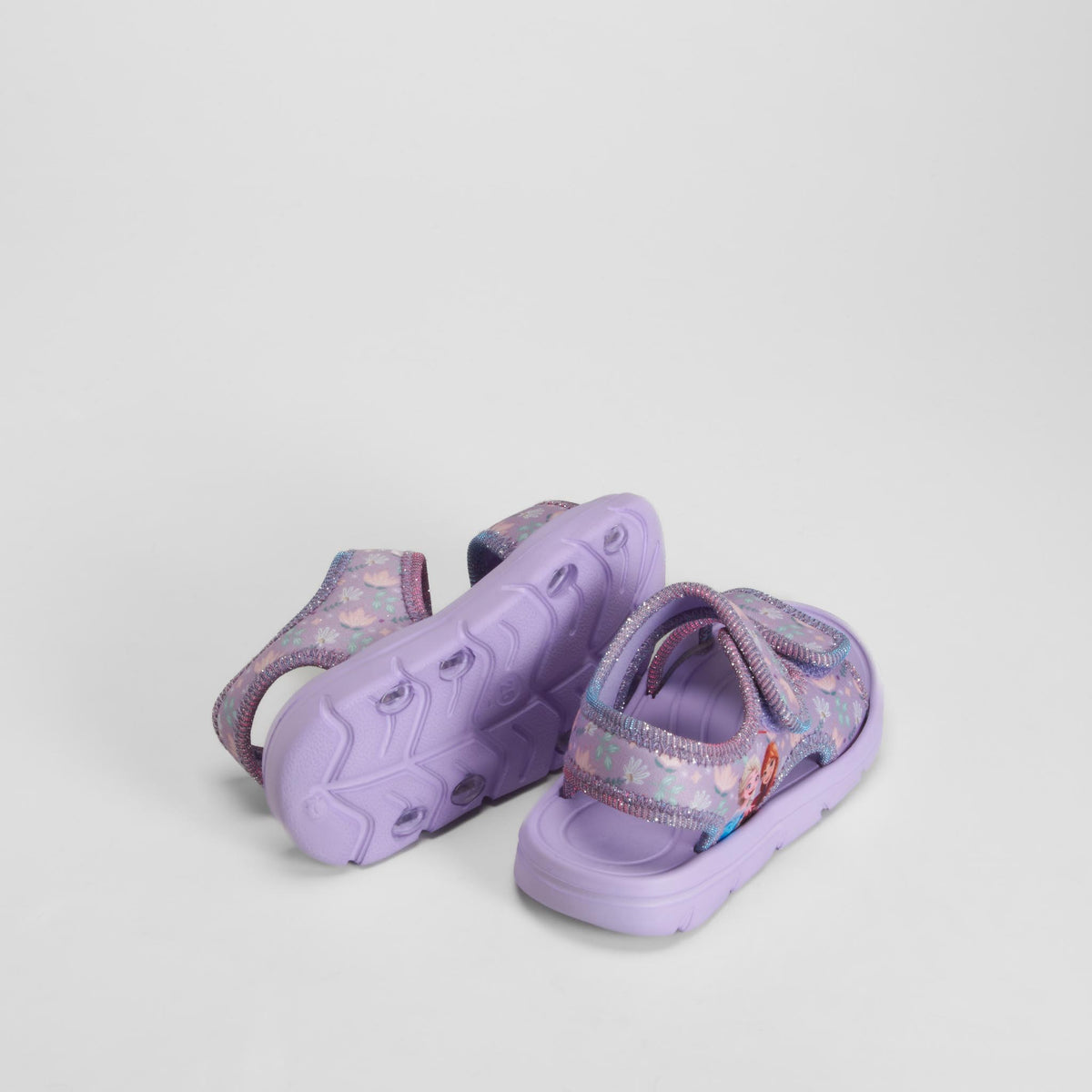 Chancla doble velcro floral morado FROZEN