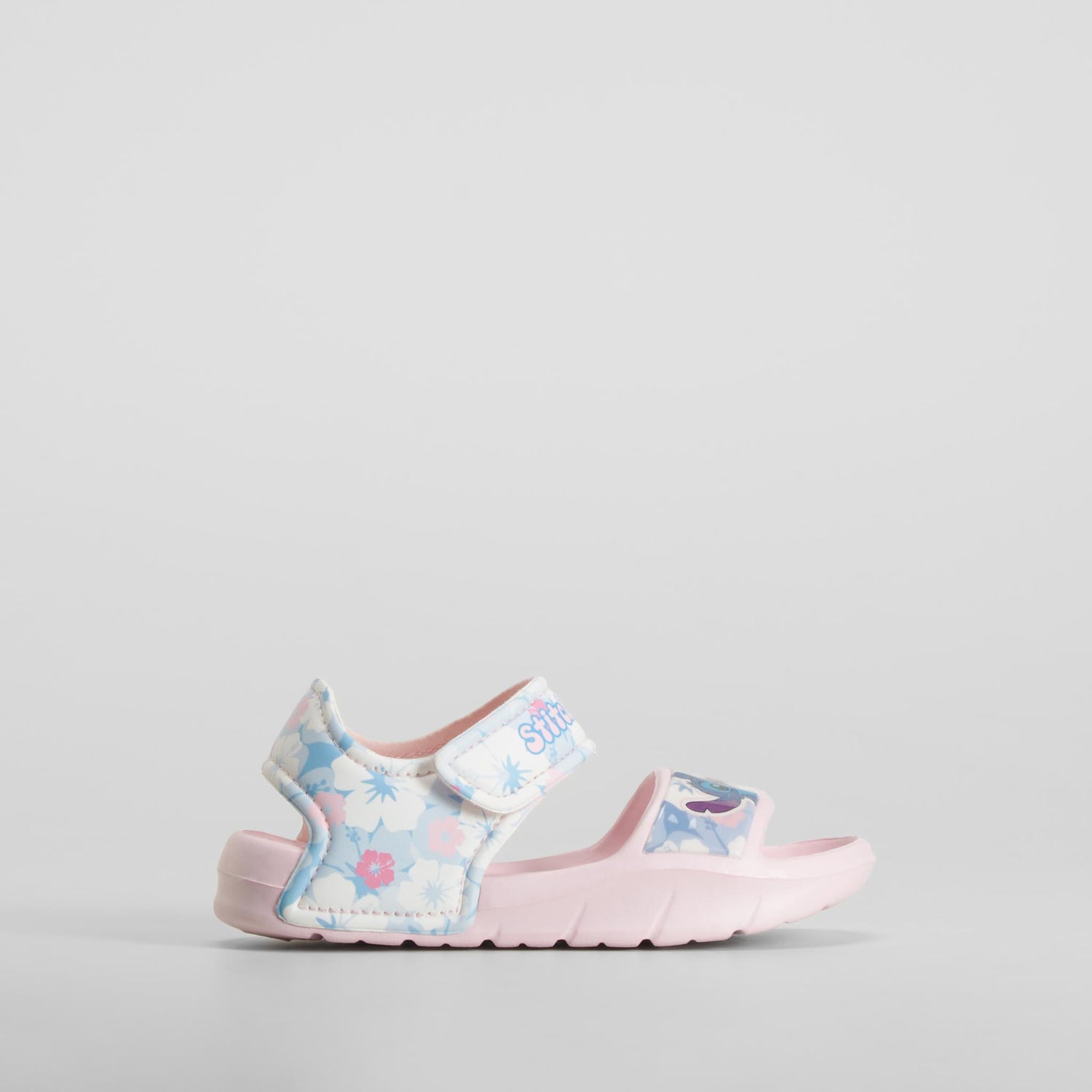 Chancla velcro floral rosa STITCH