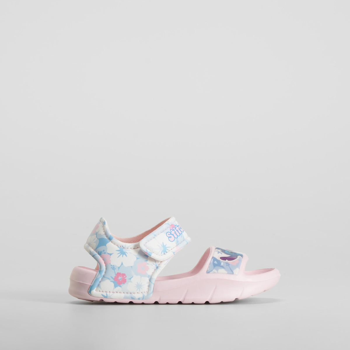 Chancla velcro floral rosa STITCH