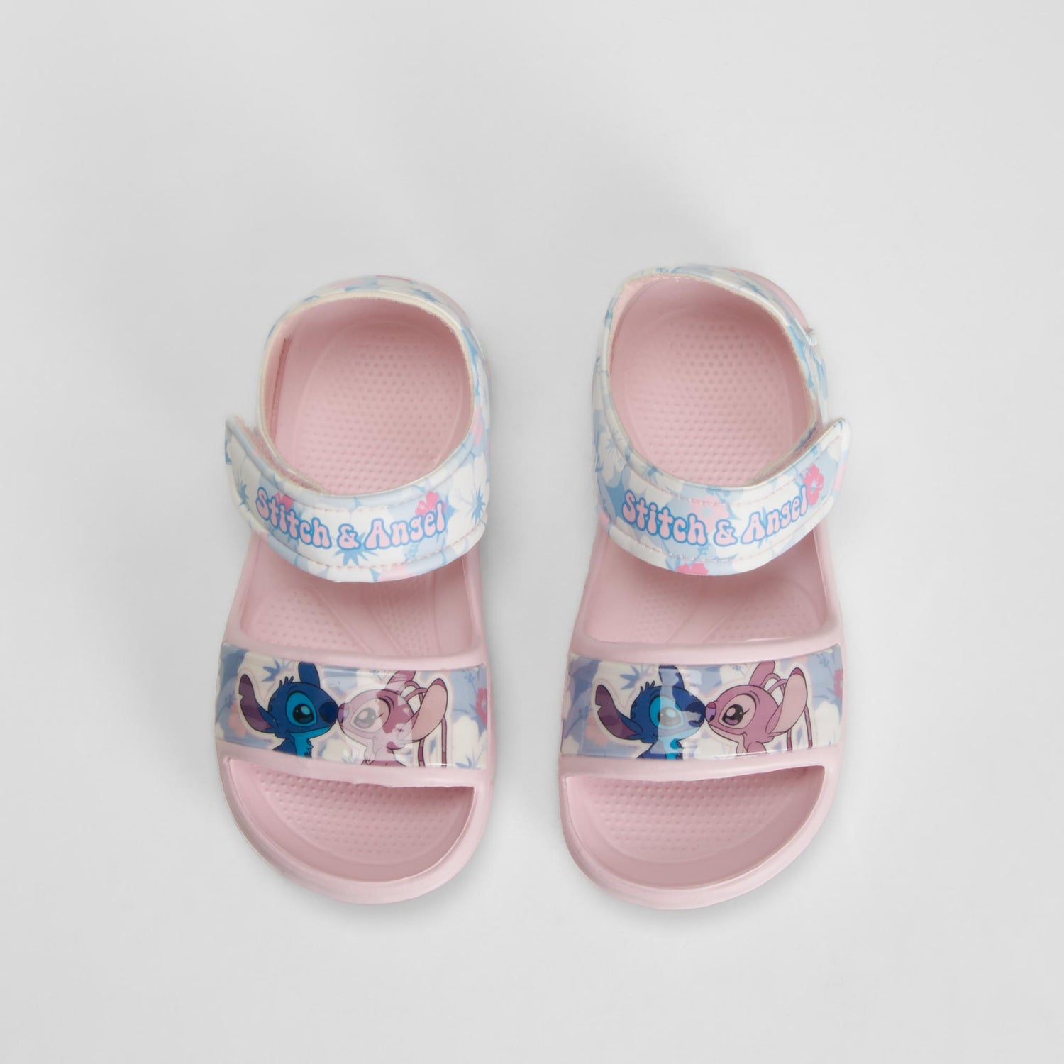 Chancla velcro floral rosa STITCH