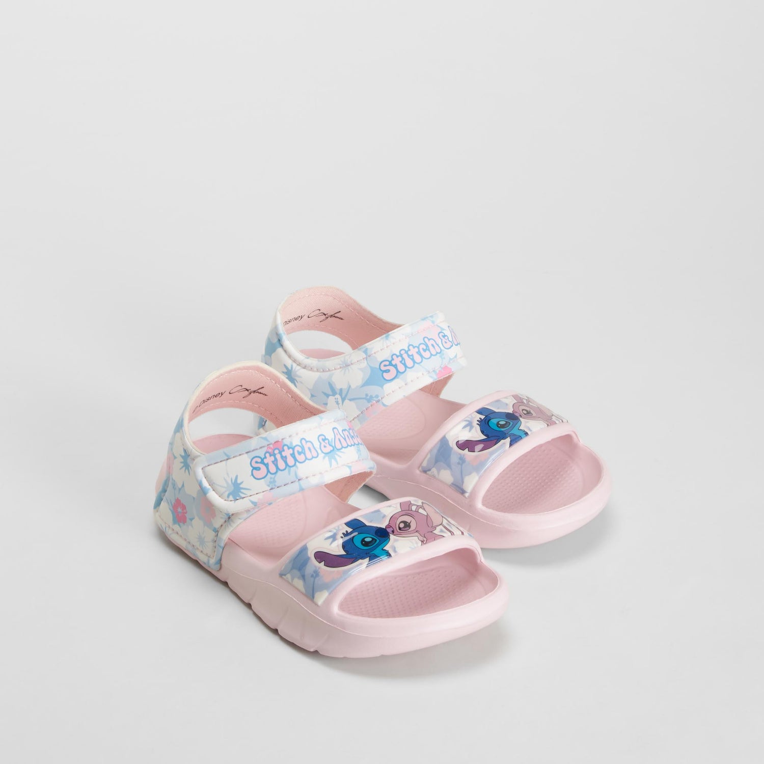 Chancla velcro floral rosa STITCH