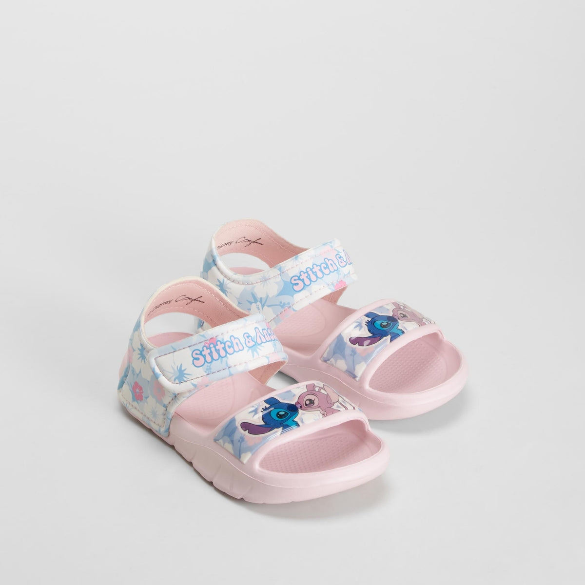 Chancla velcro floral rosa STITCH