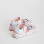 Chancla velcro floral rosa STITCH