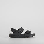 Chancla doble hebilla y velcro negro COCONUT