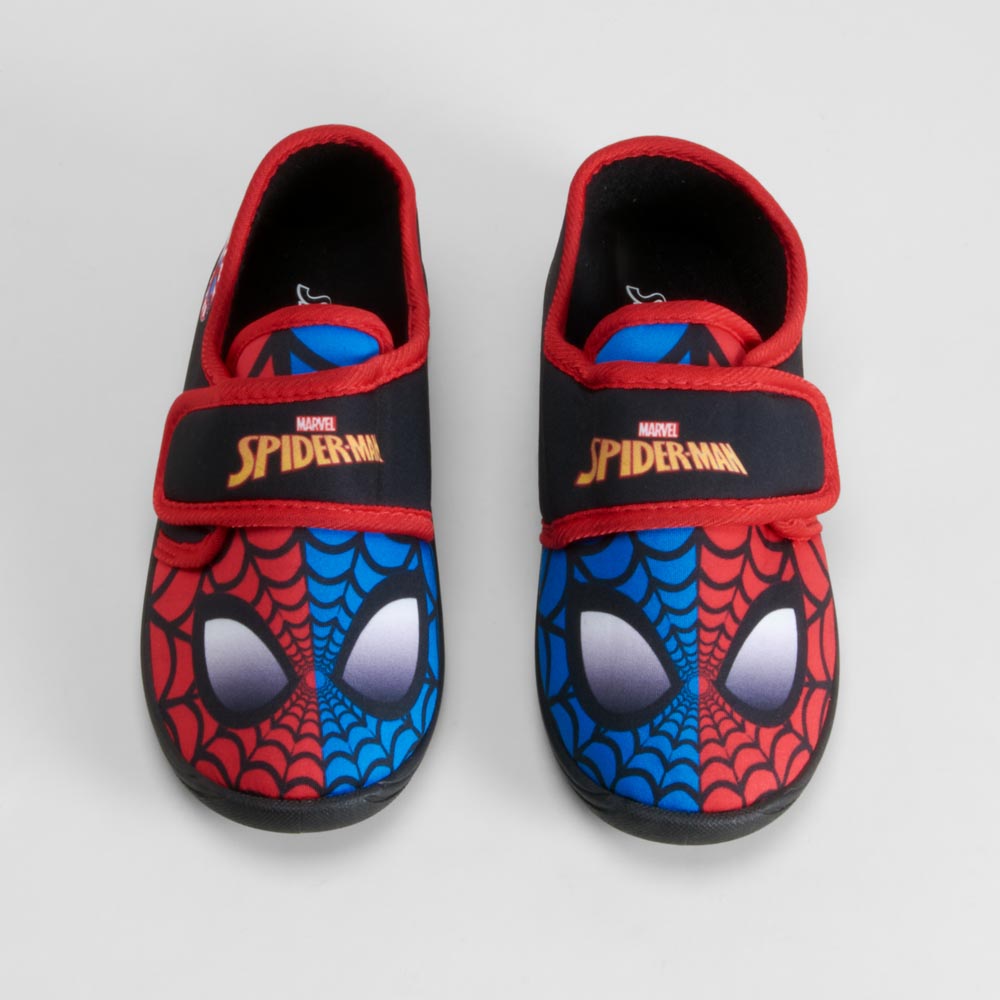 Zapatilla de casa cerrada negra y roja SPIDERMAN