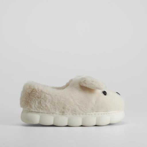 Zapatilla de casa blanca diseño perro OLYNE