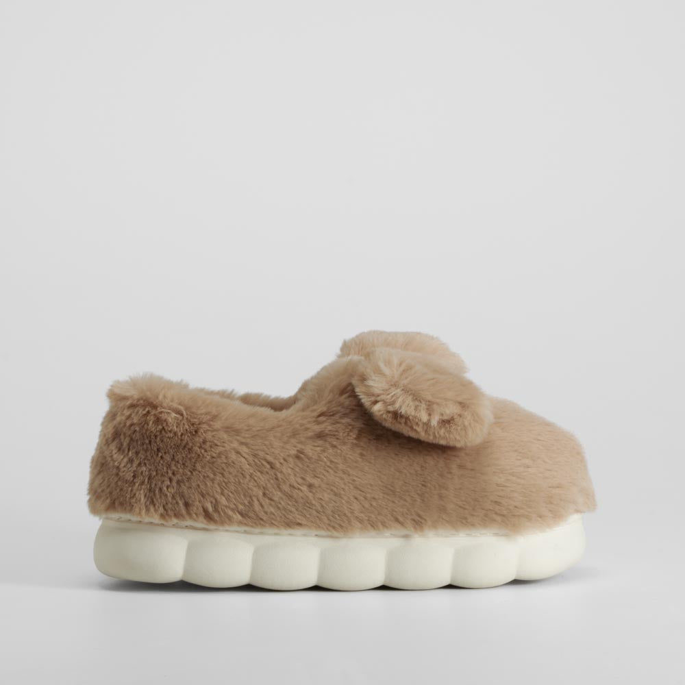 Zapatilla de casa marrón diseño perro OLYNE