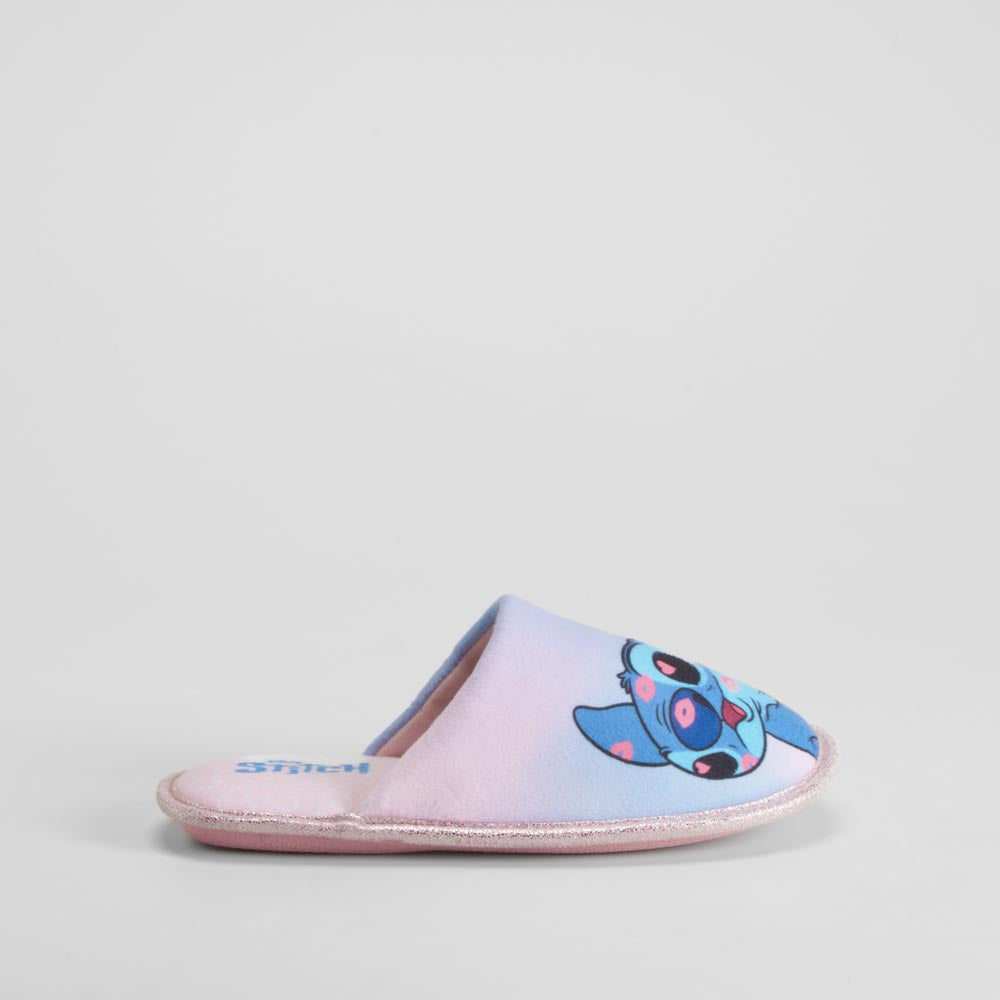Zapatilla casa rosa y azul STITCH