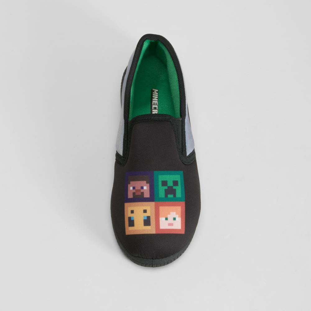 Zapatilla de casa cerrada negra MINECRAFT